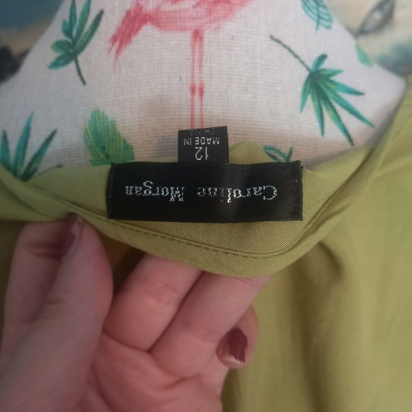❤️‍🔥2=$20 / 3=$25❤️‍🔥Caroline Morgan green casual t shirt cap sleeves (12) - Picture 3 of 4
